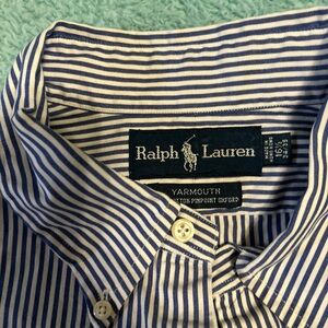 Ralph Lauren Men's blue and White Striped Button Down Shirt